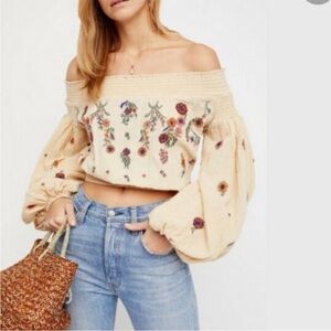 Free People Saachi Smocked Off-the-Shoulder Top